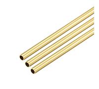 TA-VIGOR 3Pcs Brass Round Tube, 5mm OD 0.5mm Wall Thickness 300mm Length High Strength Seamless Straight Pipe Tubing for DIY Crafts Gardening Hobby Model
