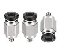 TA-VIGOR 3Pcs M3 x 4mm Push to Connect Pneumatic Fittings, Straight Quick Connect Air Line Fittings Push in Pneumatic Connectors for PE PU Nylon Tubing Pneumatic Quick Joint Adapter