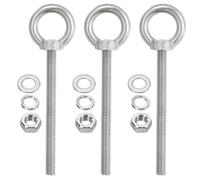 TA-VIGOR 3Pcs M8 x 120mm Lifting Long Eye Bolt, 304 Stainless Steel Wall Expansion Anchor Bolts, Masonry Concrete Screws Shoulder Eyebolt Lifting Ring with Nuts Washers for Hanging Hammock Article