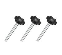 TA-VIGOR 3Pcs M8 x 70mm Plum Hex Shaped Clamping Screw Knob, 38mm Dia Plastic Head Clamping Knob Handle Male Thread Thumb Screw