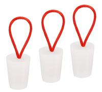 TA-VIGOR 3Pcs Rubber Tapered Plug, 15mm to 20mm Solid Bathtub Bungs Stopper with Handle, Tapered Lab Seal Rubber Stoppers Test Tube Bungs for Test Tubes, Water Pipe, Drainage Hole, White