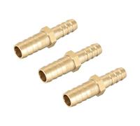 TA-VIGOR 3Pcs Straight Brass Barb Fitting Reducer, 10mm to 8mm Brass Reducer Fittings Straight Connector for Water Gas Oil Boat Air Pipe