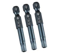 TA-VIGOR 3Pcs T30 Torx Head Screwdriver Bits 1/4 Inch Hex Shank, 50mm Long Magnetic Tamper Proof Star S2 Steel Security Torx Bits with Hole for Impact Driver Drill Bits Hand Tools