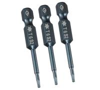 TA-VIGOR 3Pcs T6 Torx Head Screwdriver Bits 1/4 Inch Hex Shank, 50mm Long Magnetic Tamper Proof Star S2 Steel Security Torx Bits with Hole for Impact Driver Drill Bits Hand Tools