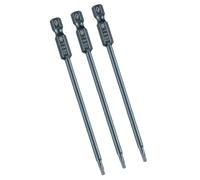 TA-VIGOR 3Pcs T8 Torx Head Screwdriver Bits 1/4 Inch Hex Shank, 100mm Long Magnetic Tamper Proof Star S2 Steel Security Torx Bits with Hole for Impact Driver Drill Bits Hand Tools