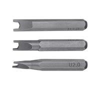 TA-VIGOR 3pcs U2.0 U2.6 U3.0 U-Type Screwdriver Bit Set, 5/32" Hex Shank 28mm Magnetic Screwdriver Bits S2 Steel U-Shaped Security Hex Bits for Manual Screwdriver Precision Repair
