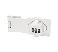 TA-VIGOR 4.5 Inch Cabinet Password Hasp Lock Latch, 3-Digit Combination Password Code Privacy Locker Twist Knob Door Lock for Sheds, Bathroom, Drawers & Office File Cabinets, Ghost White