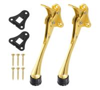 TA-VIGOR 4 Inch Kickdown Door Stopper with One-Touch Pedal Height-Adjustable and Rubber Tip, Zinc Alloy Heavy Duty Door Stop Holder for Rooms, Front Doors, Patios, Garages, Offices (Bronze Tone)