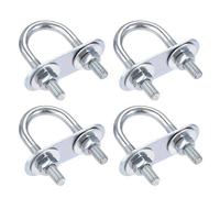 TA-VIGOR 4 sets M6 Round U-Bolts, 20mm Inner Width 50mm Length Steel U-Bolts with Nut, Plate, Washer for Attaching Piping Conduit Cable Tube Brackets Boat Trailer