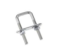 TA-VIGOR 4 sets M6 Square U-Bolts, 20mm Inner Width 50mm Length Steel U-Bolts with Nut, Plate, Washer for Attaching Piping Conduit Cable Tube Brackets Boat Trailer