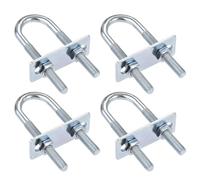 TA-VIGOR 4 sets M8 Round U-Bolts, 25mm Inner Width 90mm Length Steel U-Bolts with Nut, Plate for Attaching Piping Conduit Cable Tube Brackets Boat Trailer