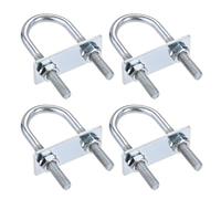 TA-VIGOR 4 sets M8 Round U-Bolts, 31mm Inner Width 90mm Length Steel U-Bolts with Nut, Plate for Attaching Piping Conduit Cable Tube Brackets Boat Trailer