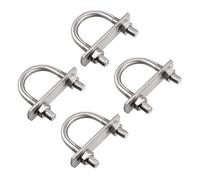 TA-VIGOR 4 sets M8 Round U-Bolts, 35mm Inner Width 60mm Length 304 Stainless Steel U-Bolts with Nut, Plate, Washer for Attaching Piping Conduit Cable Tube Brackets Boat Trailer
