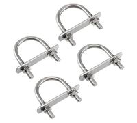 TA-VIGOR 4 sets M8 Round U-Bolts, 47mm Inner Width 75mm Length 304 Stainless Steel U-Bolts with Nut, Plate, Washer for Attaching Piping Conduit Cable Tube Brackets Boat Trailer