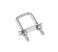 TA-VIGOR 4 sets M8 Square U-Bolts, 35mm Inner Width 80mm Length Steel U-Bolts with Nut, Plate, Washer for Attaching Piping Conduit Cable Tube Brackets Boat Trailer