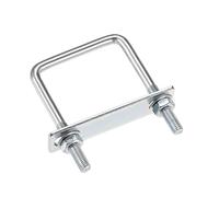 TA-VIGOR 4 sets M8 Square U-Bolts, 60mm Inner Width 100mm Length Steel U-Bolts with Nut, Plate, Washer for Attaching Piping Conduit Cable Tube Brackets Boat Trailer