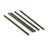 TA-VIGOR 40-Pin 2.54mm Pitch Single Row Straight Male PCB Header Pins 5pcs Black Plastic Metal Connector for Arduino Breadboard Electronics