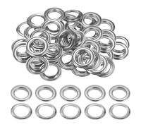 TA-VIGOR 40 Sets 20mm Metal Grommets Eyelets with Washers, Heavy Duty Copper Eyelet Kit for Fabric Curtain Tarps Leather Belt Shoes Bag DIY, Silver Tone