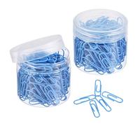 TA-VIGOR 400Pcs Paper Clips Small Size, 28mm Durable and Rustproof Paper Clip, Vinyl Coated to Prevent Tearing Pages with Box for Organize Office Home, Blue