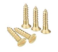 TA-VIGOR 40Pcs Self Tapping Screws, M3.5 Slotted Flat Head Screw, 16mm Round Head Slotted Tapping Screws, Brass Machine Wood Fasteners Bolts for Wood, Drywall, Furniture, Repairing