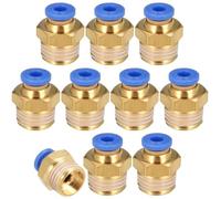 TA-VIGOR 4mm Pneumatic Push to Connect Fittings, G1/4 Male Thread Quick Connect Straight Coupler, Air Line Push Fit Connectors for Pneumatic Systems and Air Compressors, 10Pcs