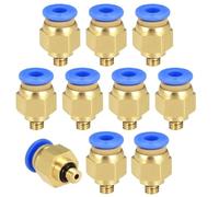 TA-VIGOR 4mm Pneumatic Push to Connect Fittings, M5 Male Thread Quick Connect Straight Coupler, Air Line Push Fit Connectors for Pneumatic Systems and Air Compressors, 10Pcs