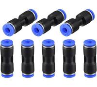 TA-VIGOR 4mm Push to Connect Fittings, 5/32" OD Air Line Quick Connectors, Straight Tube Fittings, Pneumatic Air Hose Connectors Kit, Plastic Push to Connect Air Fittings, 8Pcs