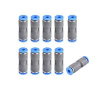 TA-VIGOR 4mm Straight Push Connectors, Pneumatic Connectors PE Tube Quick Connector, Straight Union Push Plastic Air Fitting, Quick Release Coupler for Air Compressor and Vacuum System, 10Pcs