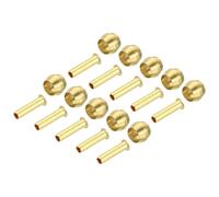 TA-VIGOR 4mm Tube OD Compression Sleeves and Ferrules, 20PCS Brass Compression Insert & Ferrule Fitting Assortment Kit for Oil Water Air Pipe