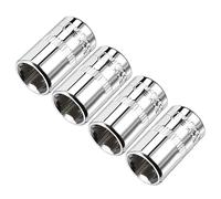TA-VIGOR 4Pcs 1/4-Inch Drive 10mm 6-Point Shallow Socket, Metric, Cr-V Drive Socket for Auto Repairing and Household