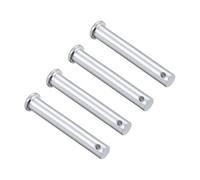 TA-VIGOR 4pcs 10 x 65mm Clevis Pins Single Hole, Zinc-Plated Steel Flat Head Link Hinge Pin Fastener for Mechanical Linkage, Ship Rigging, Fixed Parts