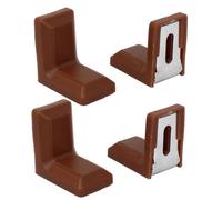 TA-VIGOR 4pcs 28x17x28mm 90 Degree Metal Plastic Corner Braces Support, ABS L Shape Right Angle Shelf Brackets for Furniture Repairing, Cabinets, Bookshelves & DIY, Reddish Brown
