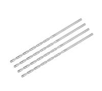 TA-VIGOR 4Pcs 4.2mm Extra Long Twist Drill Bits, 160mm Length High-Speed Steel HSS Straight Shank Spiral Drill Bits for Wood Metal Aluminum Plastic