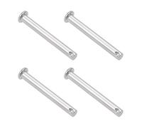 TA-VIGOR 4pcs 6 x 50mm Clevis Pins Single Hole, 304 Stainless Steel Flat Head Link Hinge Pin Fastener for Mechanical Linkage, Ship Rigging, Fixed Parts