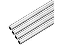 TA-VIGOR 4Pcs 6063 Aluminum Round Tube 10mm OD 8mm ID 300mm Length Metal Seamless Straight Tubing for DIY Crafts Silver