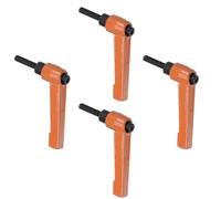 TA-VIGOR 4Pcs Adjustable Clamping Lever Handles, M5 x 25mm Locking Quick Release Push Button Ratchet Screw Knobs, Aluminum Alloy Male Thread Stud Bolts Handle for Machinery & Equipment