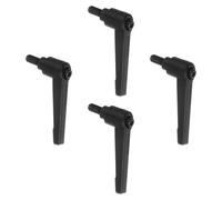 TA-VIGOR 4Pcs Adjustable Clamping Lever Handles, M6 x 12mm Locking Quick Release Push Button Ratchet Screw Knobs, Aluminum Alloy Male Thread Stud Bolts Handle for Machinery & Equipment