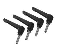 TA-VIGOR 4Pcs Adjustable Clamping Lever Handles, M6 x 20mm Locking Quick Release Push Button Ratchet Screw Knobs, 304 Stainless Steel Male Thread Stud Bolts Handle for Machinery & Equipment