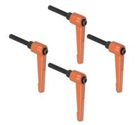 TA-VIGOR 4Pcs Adjustable Clamping Lever Handles, M6 x 32mm Locking Quick Release Push Button Ratchet Screw Knobs, Aluminum Alloy Male Thread Stud Bolts Handle for Machinery & Equipment