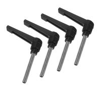 TA-VIGOR 4Pcs Adjustable Clamping Lever Handles, M6 x 50mm Locking Quick Release Push Button Ratchet Screw Knobs, 304 Stainless Steel Male Thread Stud Bolts Handle for Machinery & Equipment