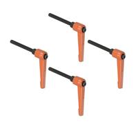 TA-VIGOR 4Pcs Adjustable Clamping Lever Handles, M6 x 50mm Locking Quick Release Push Button Ratchet Screw Knobs, Aluminum Alloy Male Thread Stud Bolts Handle for Machinery & Equipment