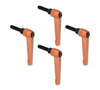 TA-VIGOR 4Pcs Adjustable Clamping Lever Handles, M8 x 25mm Locking Quick Release Push Button Ratchet Screw Knobs, Aluminum Alloy Male Thread Stud Bolts Handle for Machinery & Equipment