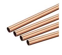 TA-VIGOR 4Pcs Copper Round Tube, 6mm OD 0.2mm Wall Thickness 300mm Long Straight Pipe Tubing for Hobbies, Crafts, Building Models, Building Decorations, Frames, Industrial, Gardening Products