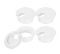 TA-VIGOR 4Pcs Desk Cable Hole Cover, 38mm/1-1/2inch ABS Wire Grommet, U-Shaped Cord Organizer for Office and Computer Desks, Black