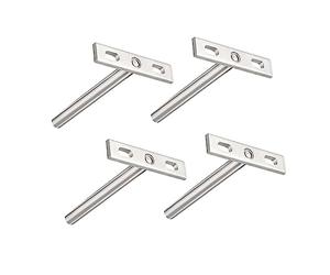 TA-VIGOR 4Pcs Floating Shelf Brackets, 4 Inch Hidden Blind Support, Solid Steel Invisible Shelf Support for Wall Mounted Decoration Wooden Floating Shelves