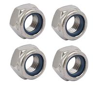 TA-VIGOR 4Pcs Hex Lock Nuts, M12 x 1.5mm Pitch Metric Fine Threaded Stainless Steel Insert Self-Locking Nuts for DIY & Motoring Projects