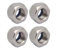 TA-VIGOR 4Pcs Hex Lock Nuts, M14 x 1.5mm Pitch Metric Fine Threaded Stainless Steel Insert Self-Locking Nuts for DIY & Motoring Projects