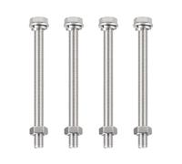 TA-VIGOR 4Pcs M10 x 130mm Hex Head Screws Bolts, Nuts, Flat & Lock Washers Kits, Fully Thread Hexagon Bolts, High Tensile Cap Screws for Metal Work, Automotive Machinery, Bike Motorcycles Repair
