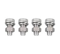 TA-VIGOR 4Pcs M10 x 25mm Hex Head Screws Bolts, Nuts, Flat & Lock Washers Kits, Fully Thread Hexagon Bolts, High Tensile Cap Screws for Metal Work, Automotive Machinery, Bike Motorcycles Repair