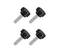 TA-VIGOR 4Pcs M6 x 20mm Male Thread Knurled Clamping Knobs Grip, 20mm Dia Carbon Steel Thumb Screw Clamping Handle Bolt with Thermoset Plastic Knobs